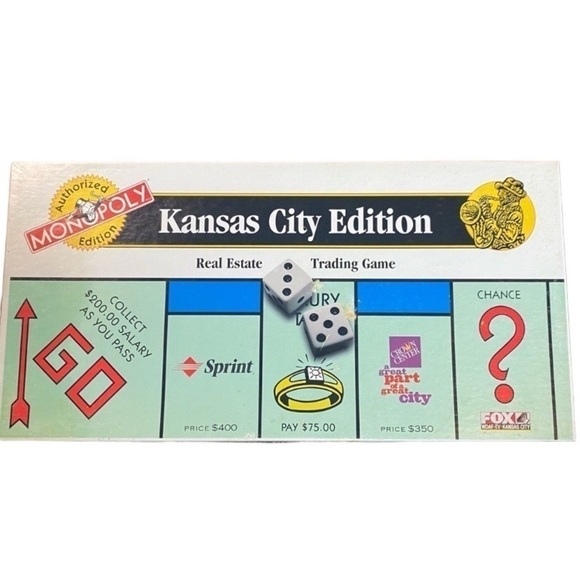 Monopoly Kansas City Edition Official USAopoly Board Game 1997 Missing One Piece - Picture 1 of 16